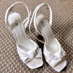 White Block Heels, size 9